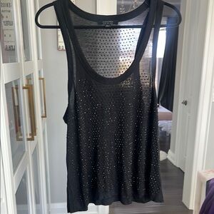 All saints Black Studded Tank Top